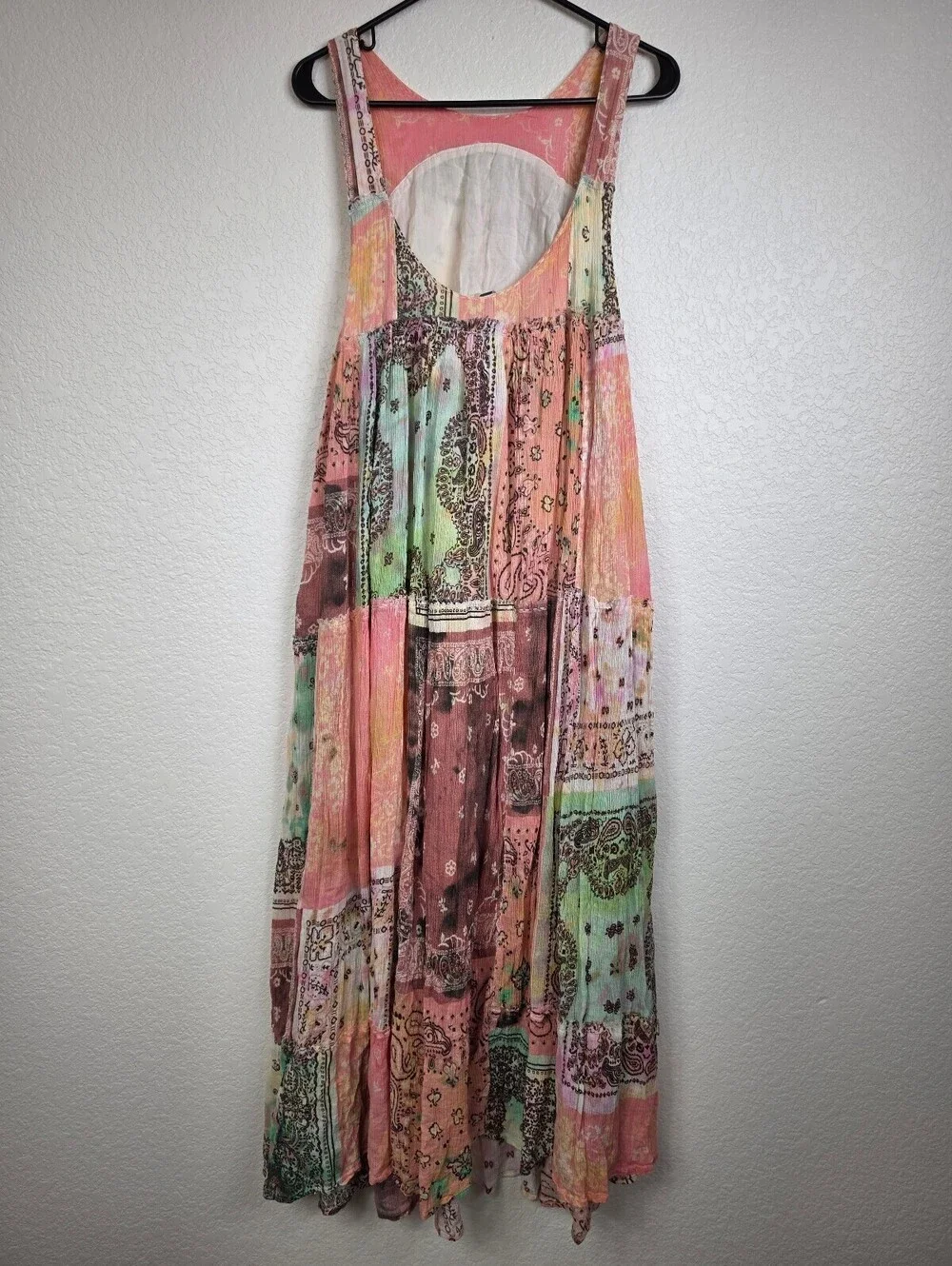 Free People $228 Multicolor Paisley Tie Dye Maxi Dress XS